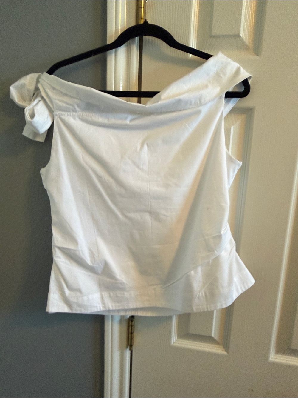 LOFT White One-Shoulder Tie-Detail Camisole - Picture 6 of 7